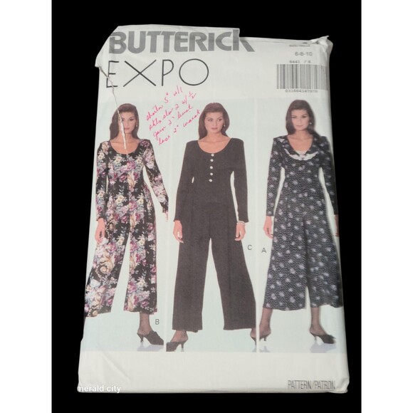 Vtg 1992 Butterick Sewing Pattern #6441 Misses Loose Fitting Jumpsuit 6 8 10 - Picture 6 of 6